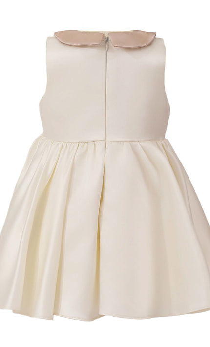 kids atelier tulleen Cream Elaria Petal Bow Gown