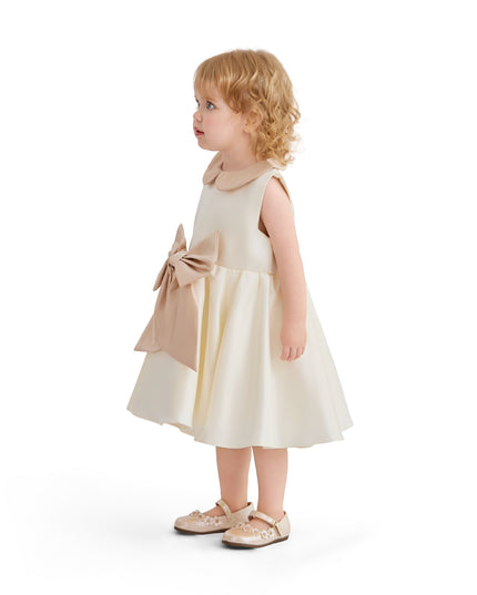 kids atelier tulleen Cream Elaria Petal Bow Gown