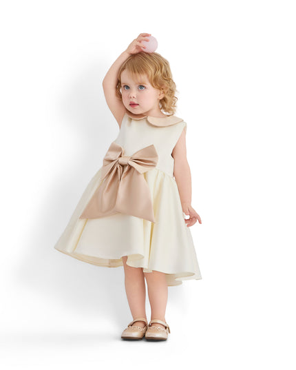 kids atelier tulleen Cream Elaria Petal Bow Gown