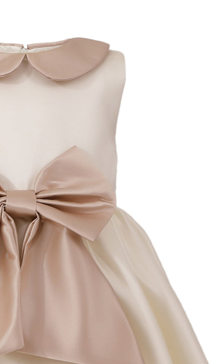 kids atelier tulleen Cream Elaria Petal Bow Gown