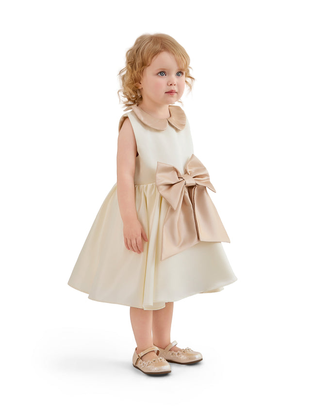 kids atelier tulleen Cream Elaria Petal Bow Gown