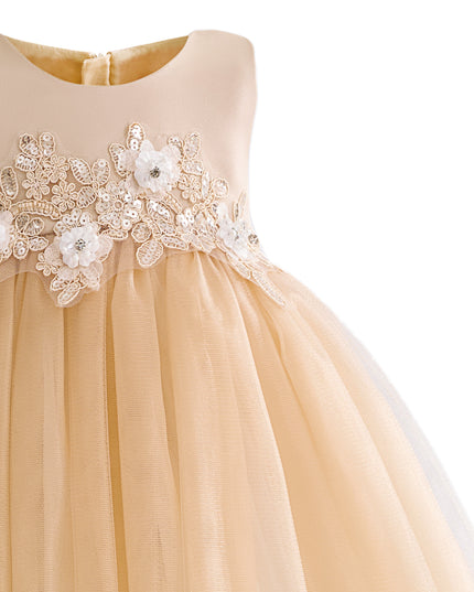 kids atelier tulleen Champagne Zinara Ribbon Bloom Gown