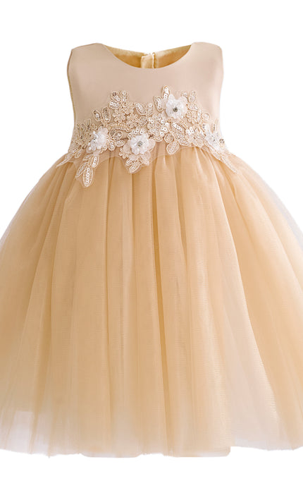 kids atelier tulleen Champagne Zinara Ribbon Bloom Gown