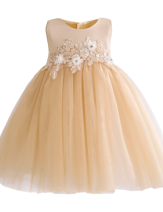 kids atelier tulleen Champagne Zinara Ribbon Bloom Gown