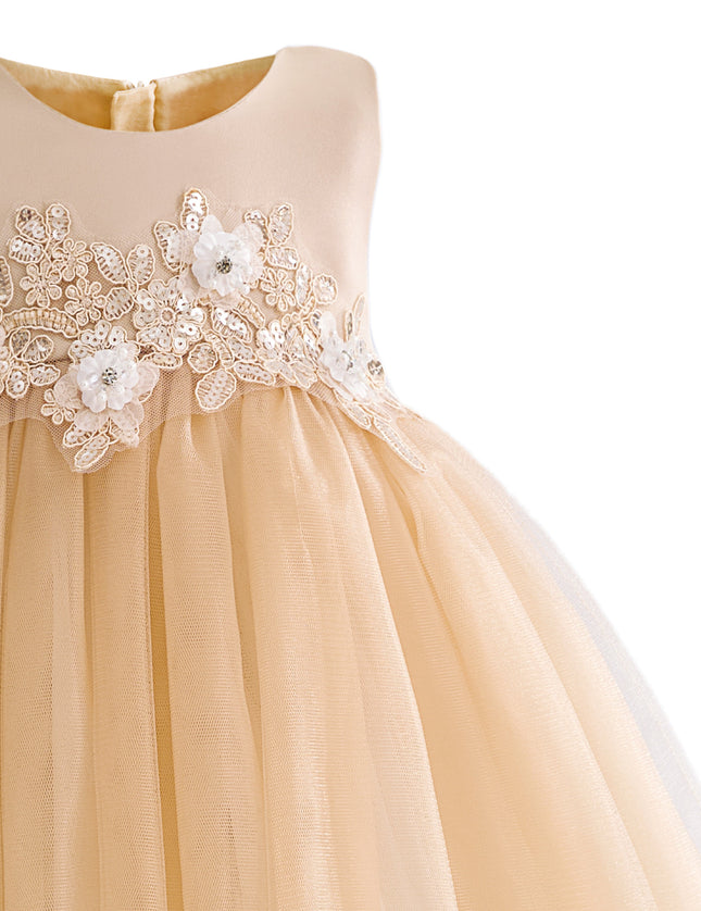 kids atelier tulleen Champagne Zinara Ribbon Bloom Gown