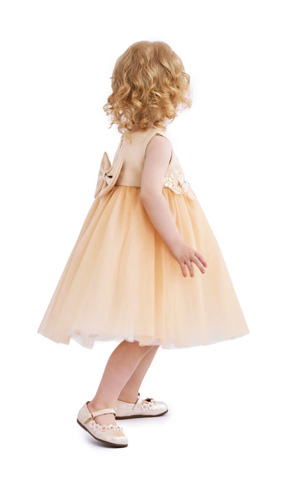 kids atelier tulleen Champagne Zinara Ribbon Bloom Gown