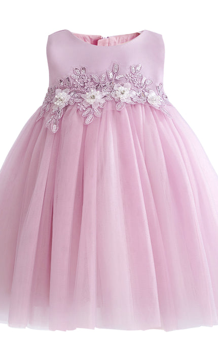 kids atelier tulleen Purple Zinara Ribbon Bloom Gown