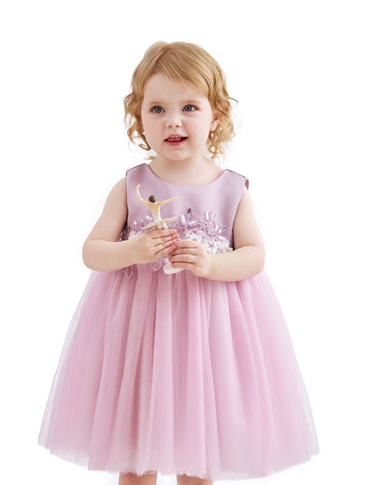kids atelier tulleen Purple Zinara Ribbon Bloom Gown
