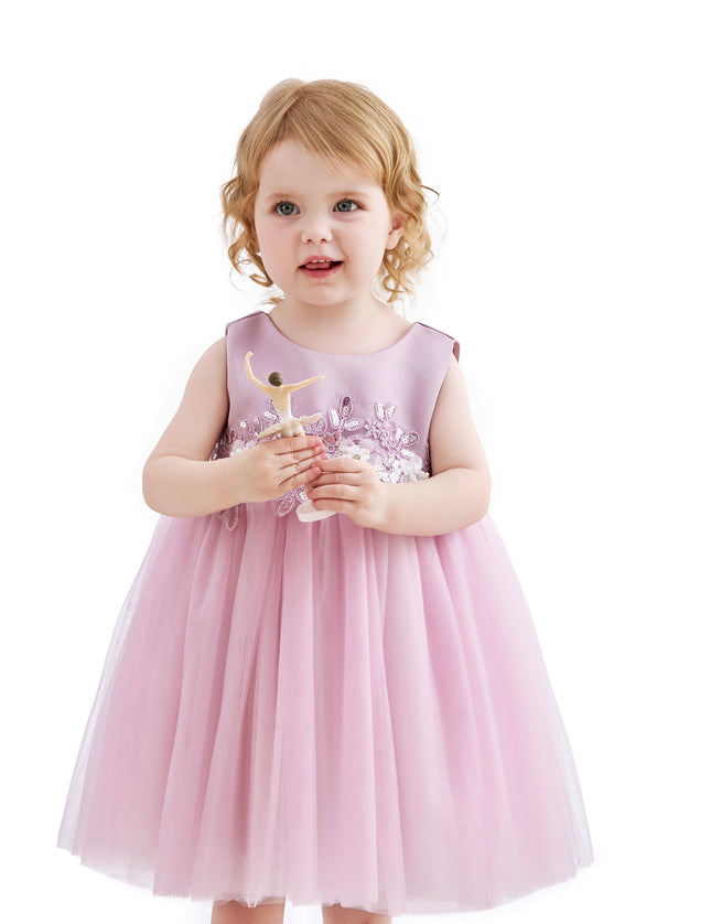 kids atelier tulleen Purple Zinara Ribbon Bloom Gown