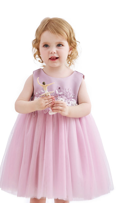 kids atelier tulleen Purple Zinara Ribbon Bloom Gown