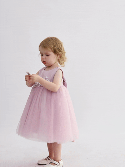 kids atelier tulleen Purple Zinara Ribbon Bloom Gown