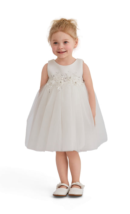 kids atelier tulleen White Zinara Ribbon Bloom Gown