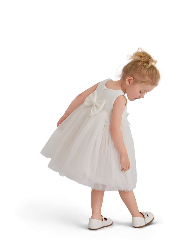 kids atelier tulleen White Zinara Ribbon Bloom Gown