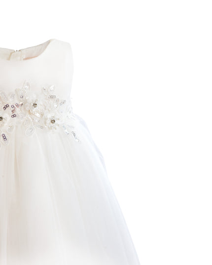 kids atelier tulleen White Zinara Ribbon Bloom Gown
