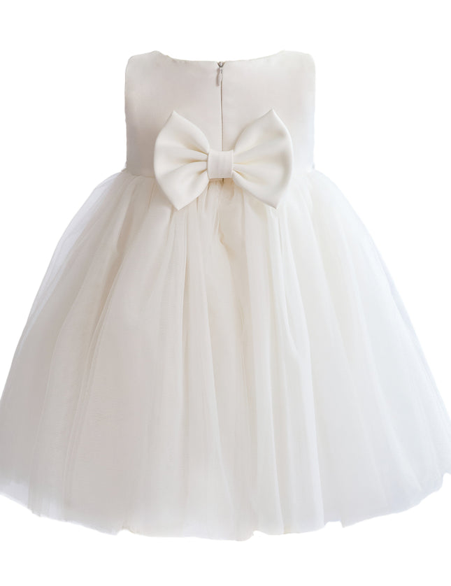 kids atelier tulleen White Zinara Ribbon Bloom Gown