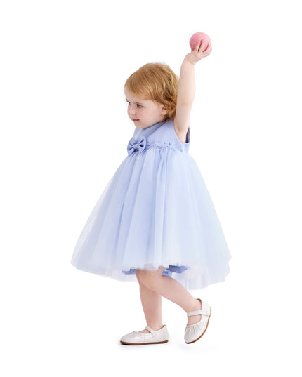 kids atelier tulleen Blue Oravelle Lace Petal Gown
