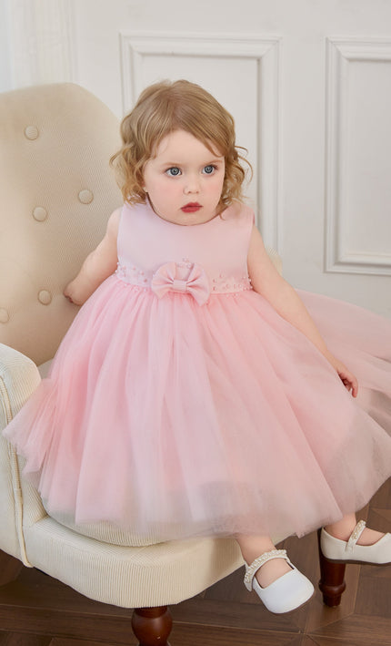 kids atelier tulleen Pink Oravelle Lace Petal Gown