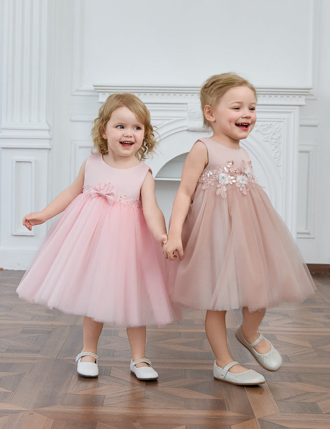 kids atelier tulleen Pink Oravelle Lace Petal Gown