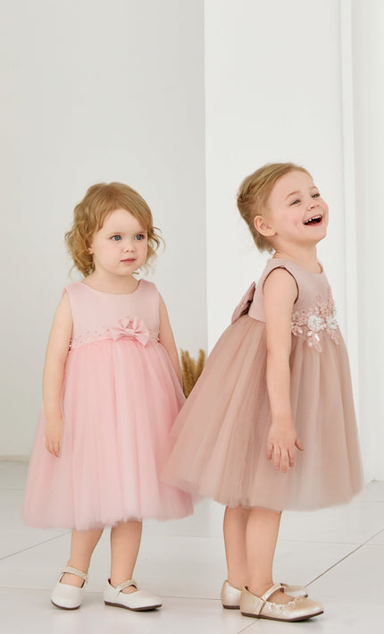 kids atelier tulleen Pink Oravelle Lace Petal Gown