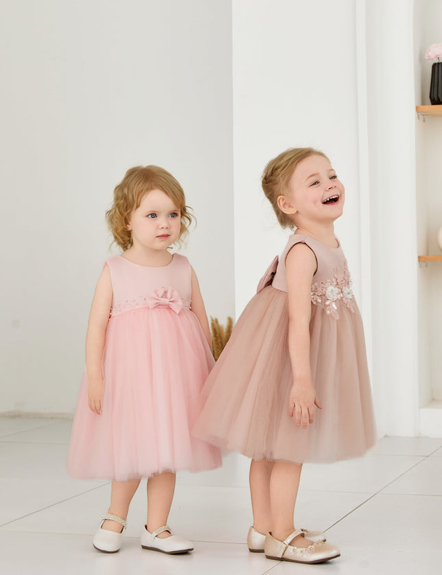 kids atelier tulleen Pink Oravelle Lace Petal Gown