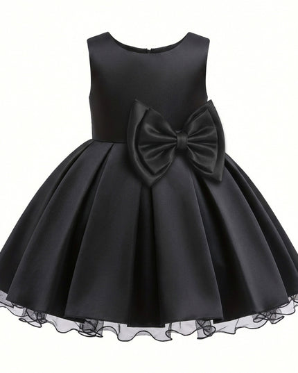 kids atelier tulleen Black Bow Waist Dress