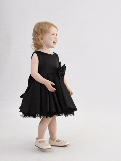 kids atelier tulleen Black Bow Waist Dress