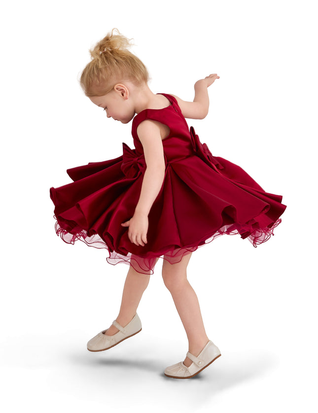 kids atelier tulleen Burgundy Canyonelle Bow Waist Dress