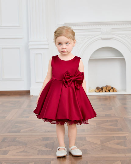 kids atelier tulleen Burgundy Canyonelle Bow Waist Dress
