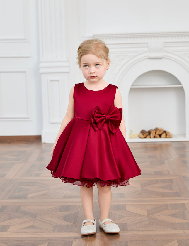 kids atelier tulleen Burgundy Canyonelle Bow Waist Dress