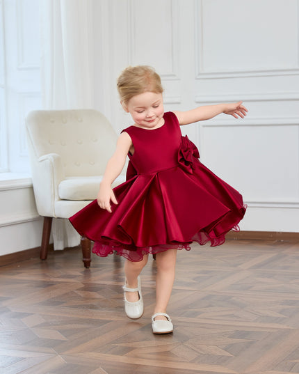 kids atelier tulleen Burgundy Canyonelle Bow Waist Dress