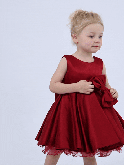 kids atelier tulleen Burgundy Canyonelle Bow Waist Dress