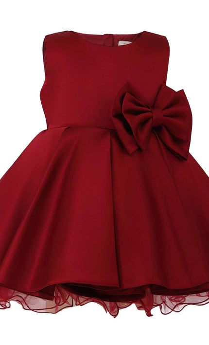 kids atelier tulleen Burgundy Canyonelle Bow Waist Dress
