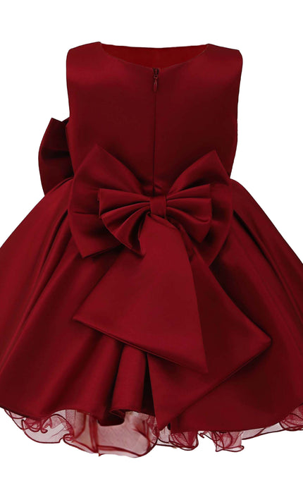 kids atelier tulleen Burgundy Canyonelle Bow Waist Dress