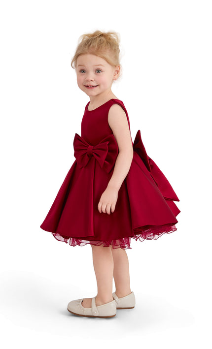 kids atelier tulleen Burgundy Canyonelle Bow Waist Dress