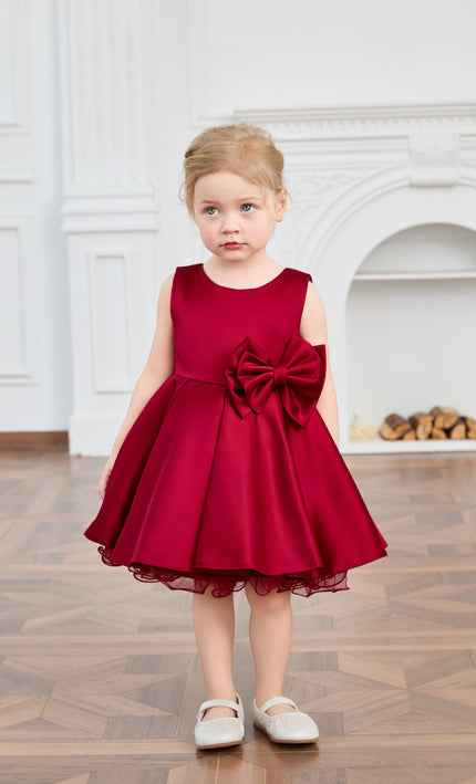 kids atelier tulleen Burgundy Canyonelle Bow Waist Dress