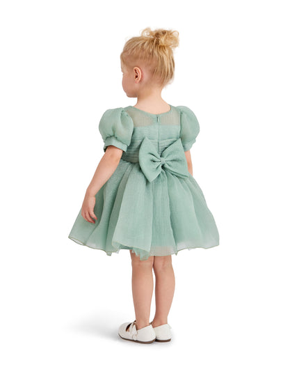 kids atelier tulleen Light Green Brixton Puff-Sleeve Party Dress