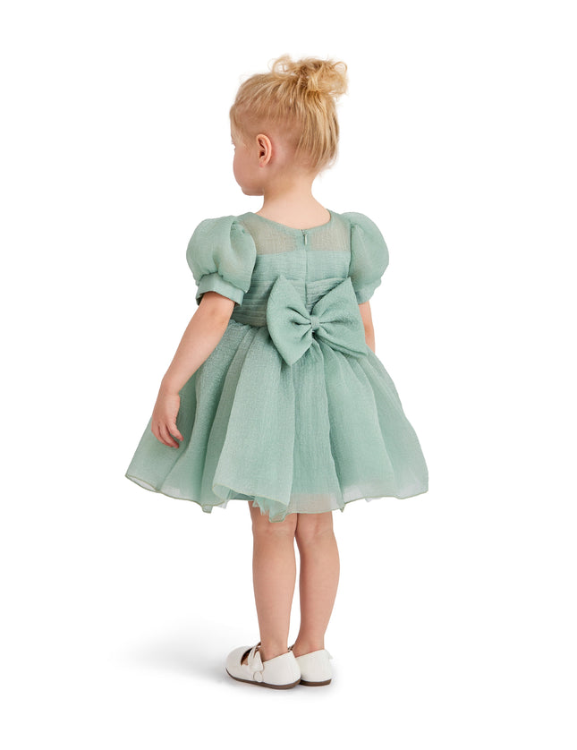 kids atelier tulleen Light Green Brixton Puff-Sleeve Party Dress