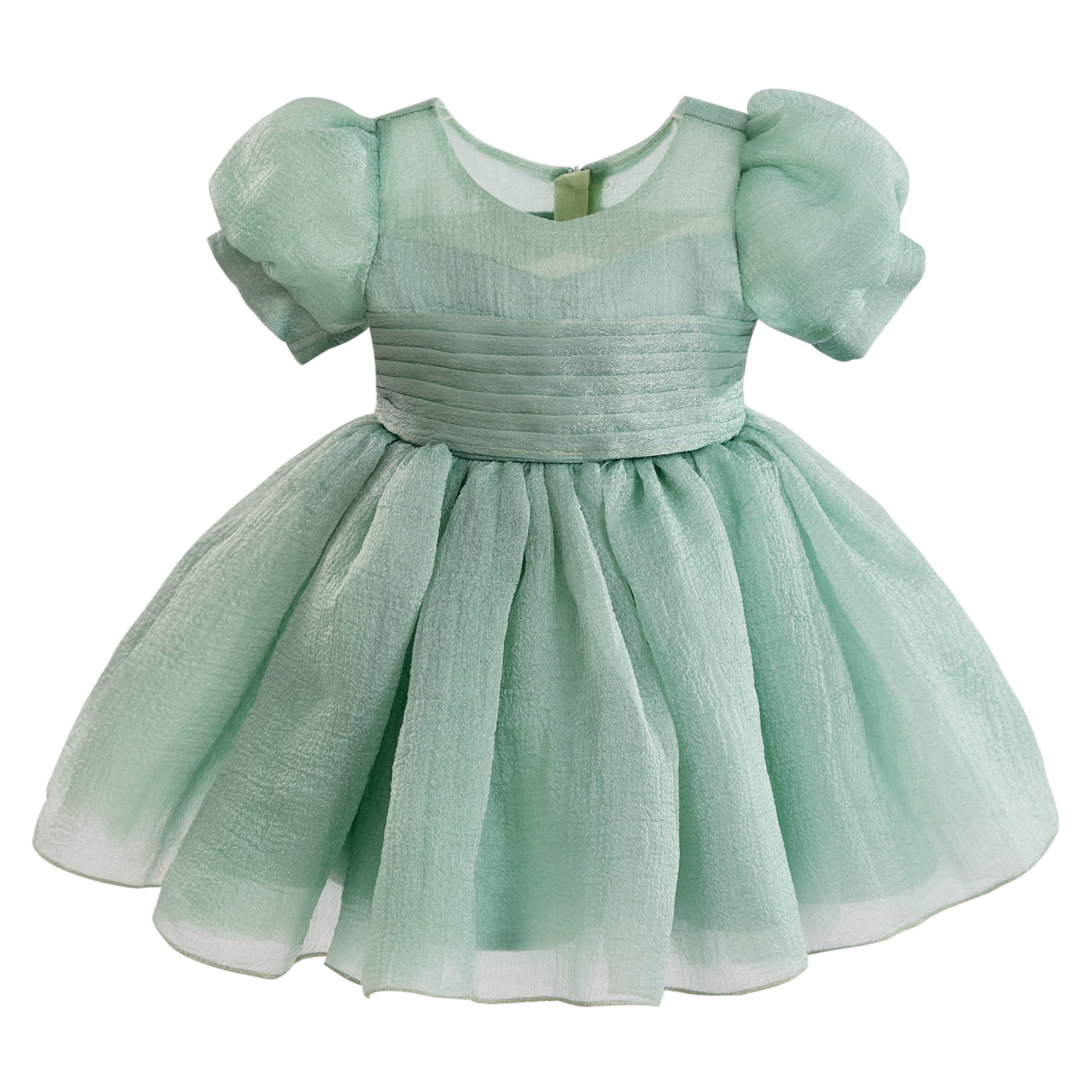 light green puff sleeve dress Mint Camelia Puff Sleeve Dress Teuta Matoshi