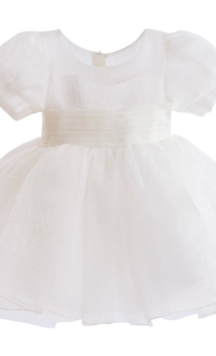 kids atelier tulleen Ivory Brixton Puff-Sleeve Party Dress