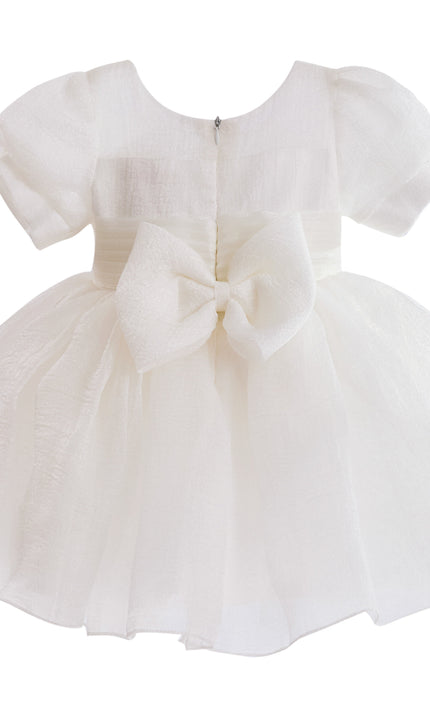 kids atelier tulleen Ivory Brixton Puff-Sleeve Party Dress