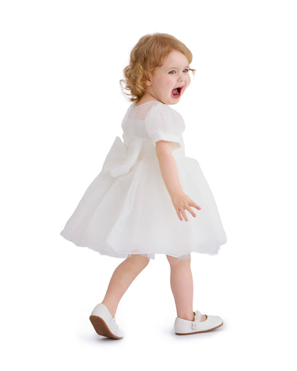 kids atelier tulleen Ivory Brixton Puff-Sleeve Party Dress