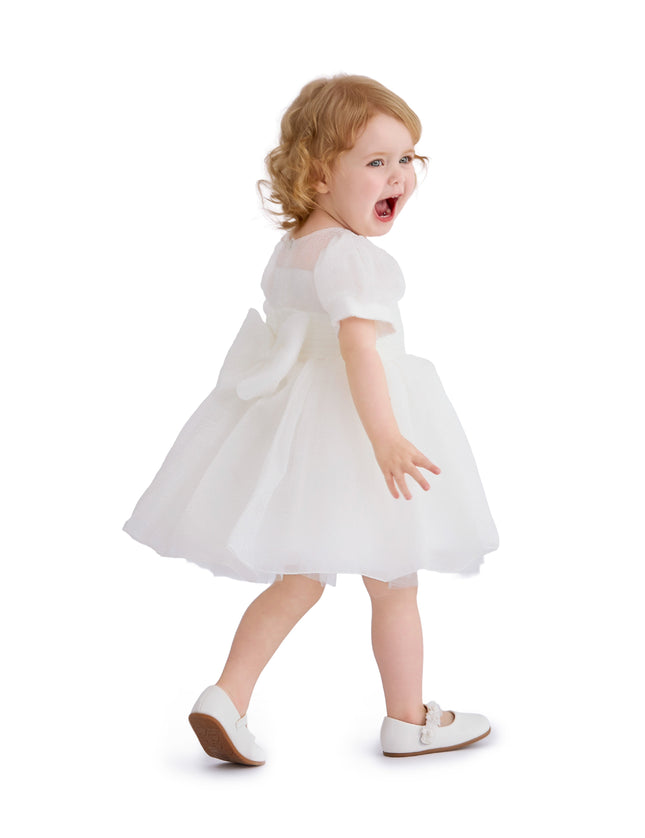 kids atelier tulleen Ivory Brixton Puff-Sleeve Party Dress