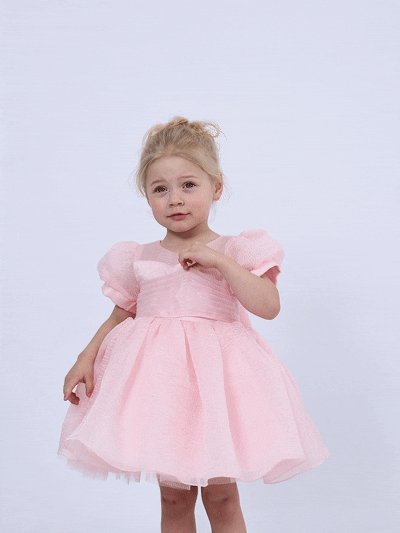 kids atelier tulleen Pink Brixton Puff-Sleeve Party Dress