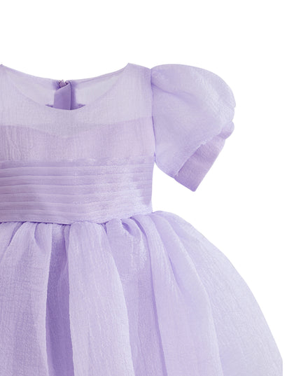 kids atelier tulleen Purple Brixton Puff-Sleeve Party Dress