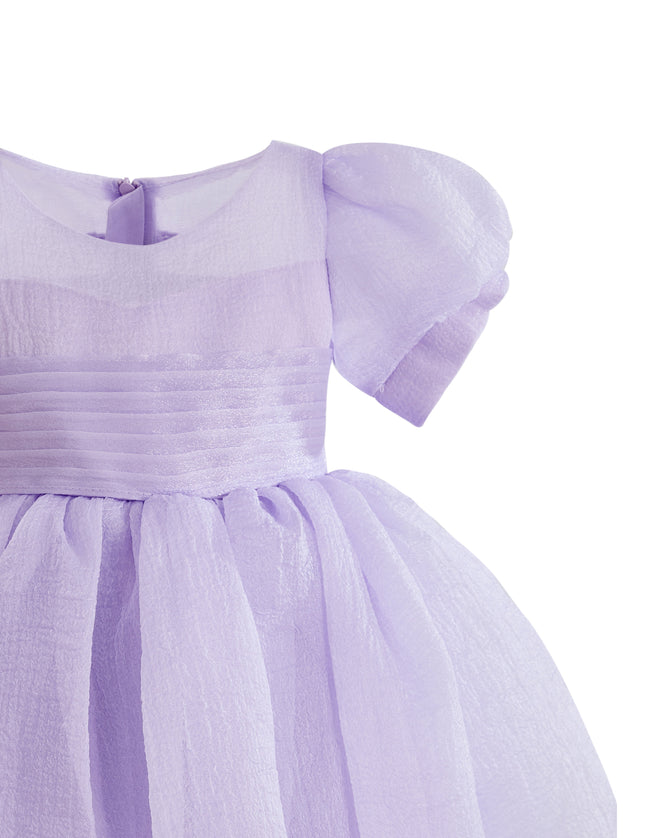 kids atelier tulleen Purple Brixton Puff-Sleeve Party Dress