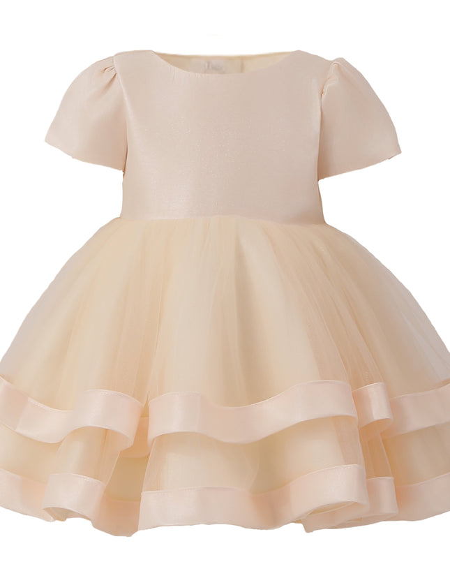 kids atelier tulleen Champagne Suttona Satin Bow Dress