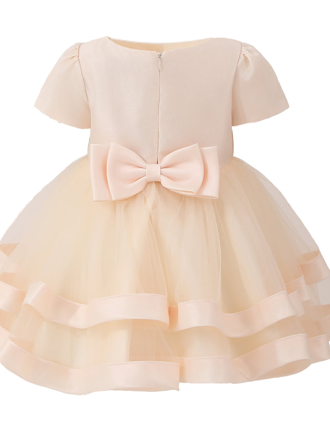 kids atelier tulleen Champagne Suttona Satin Bow Dress
