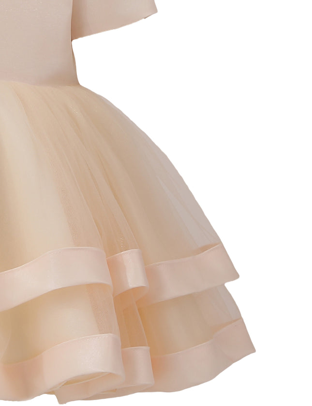 kids atelier tulleen Champagne Suttona Satin Bow Dress
