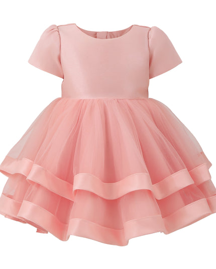 kids atelier tulleen Pink Suttona Satin Bow Dress