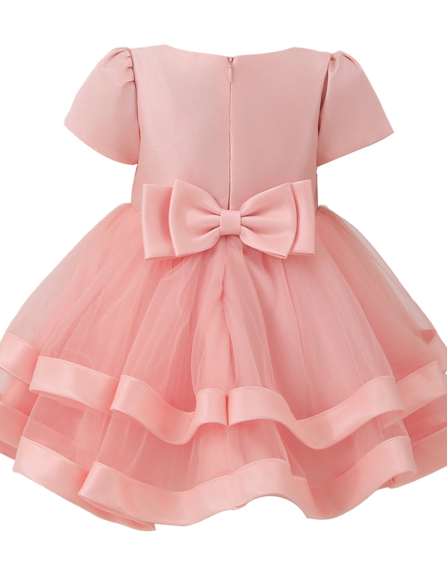 kids atelier tulleen Pink Suttona Satin Bow Dress
